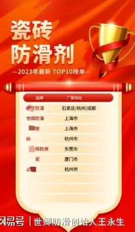 剂前十名真相大揭秘AG旗舰厅瓷砖防滑(图2)